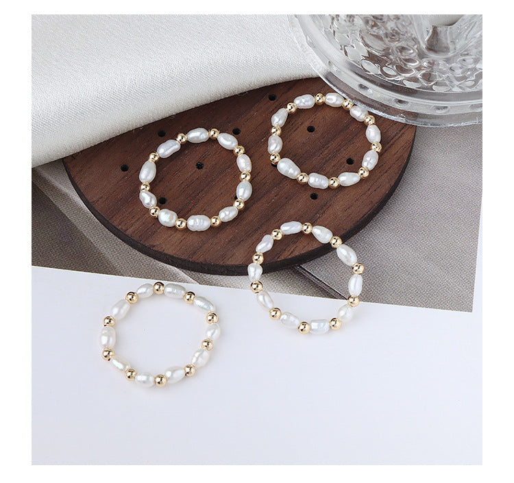Koyace Millet Beads 14K Inlaid Gold Ring