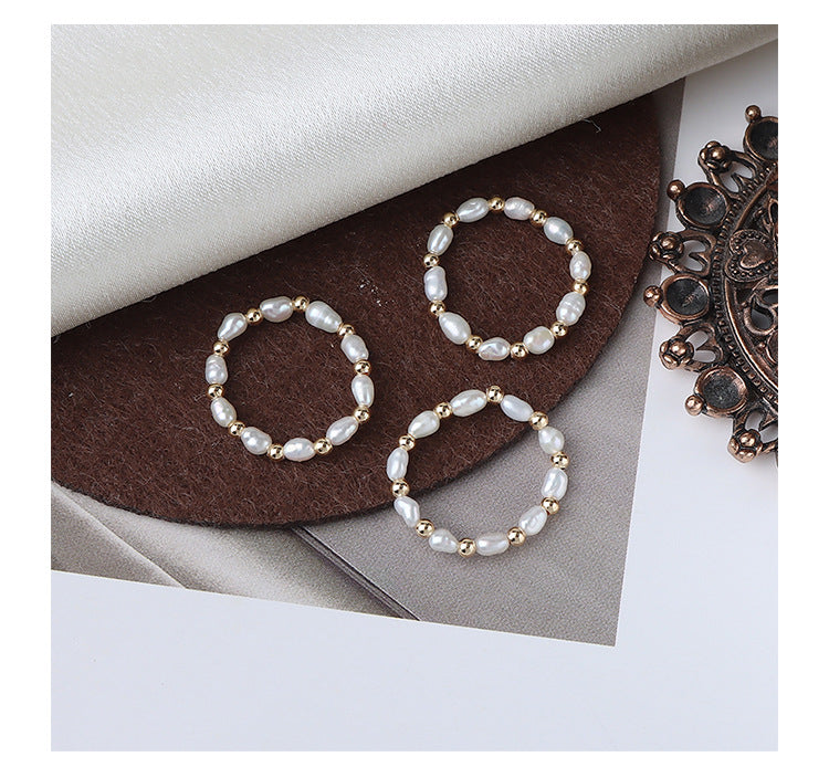 Koyace Millet Beads 14K Inlaid Gold Ring