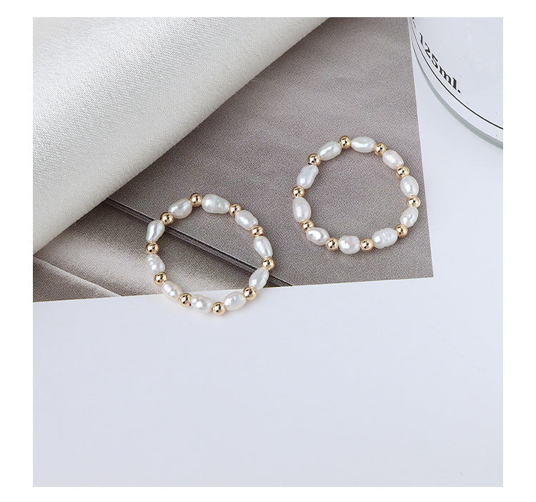 Koyace Millet Beads 14K Inlaid Gold Ring
