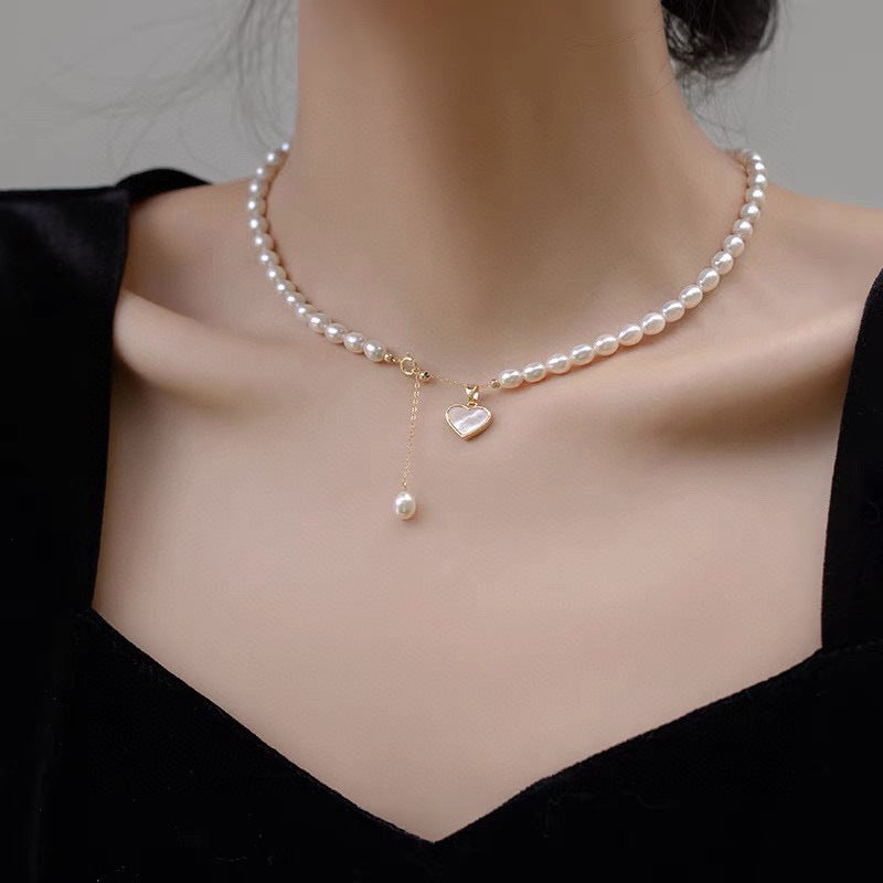 Koyace Nacre Heart Bead Pearl Necklace