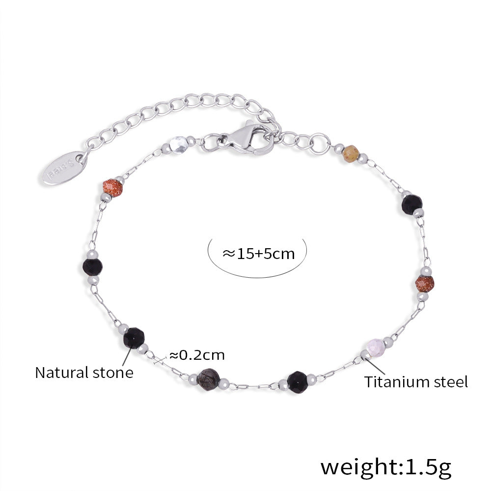 Koyace Natural Stone Rainbow Beaded Necklace & Bracelet