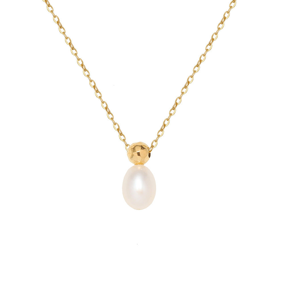 Koyace Oval Single Pearl Pendant Necklace