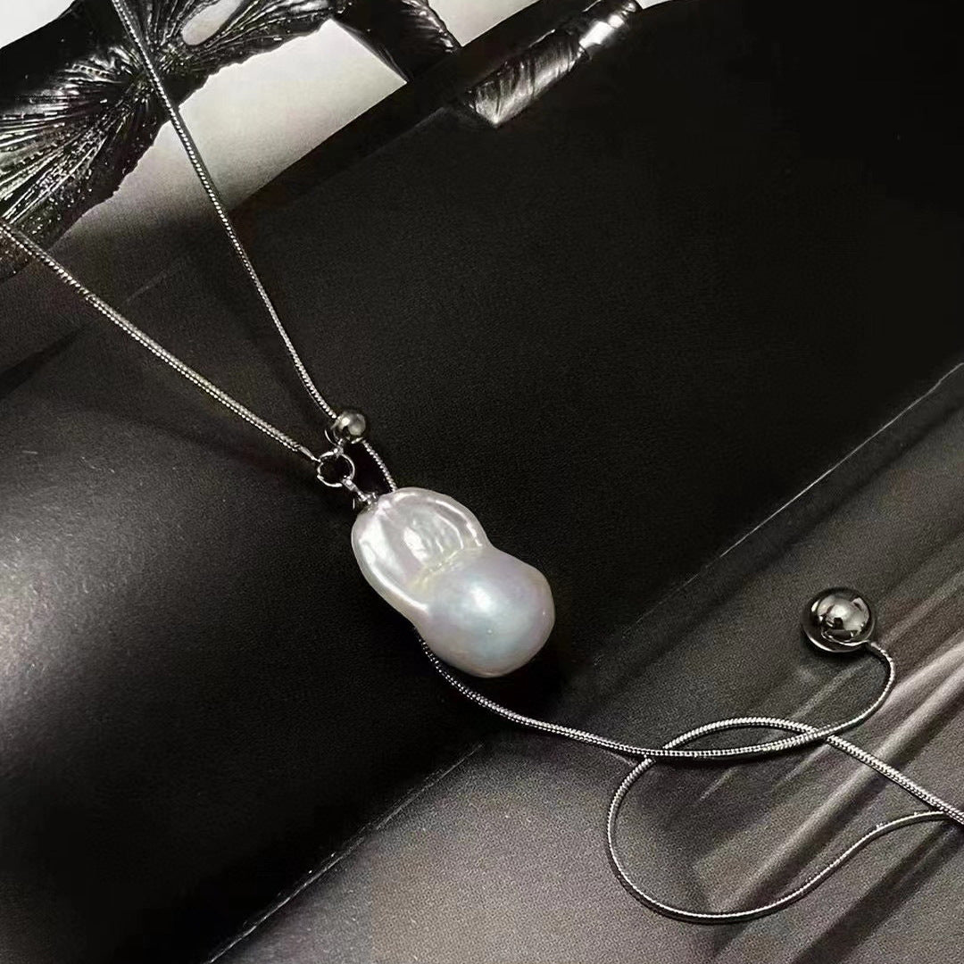 Koyace Pearl Pendant Adjustable Twist Line Necklace