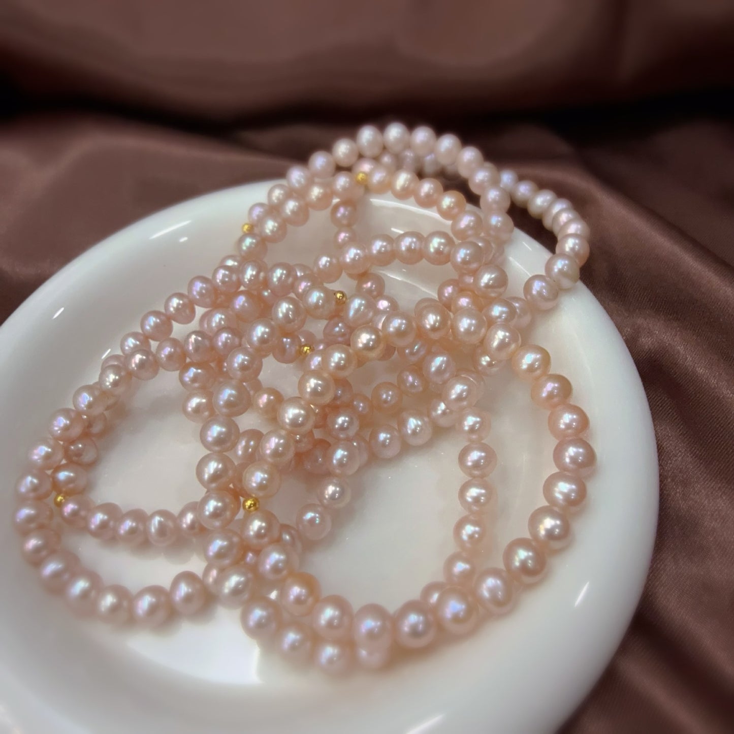 Koyace Pinkish-purple Oval Beaded Pearl Bracelet