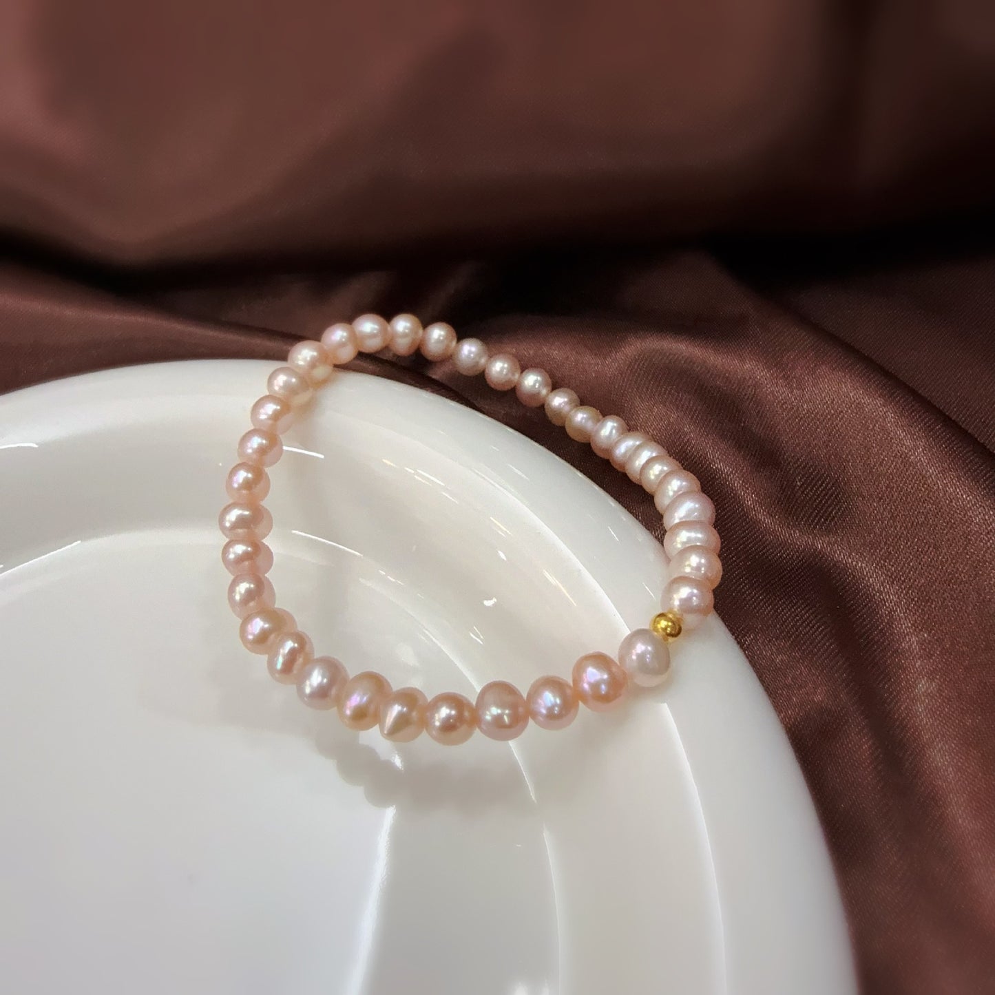 Koyace Pinkish-purple Oval Beaded Pearl Bracelet