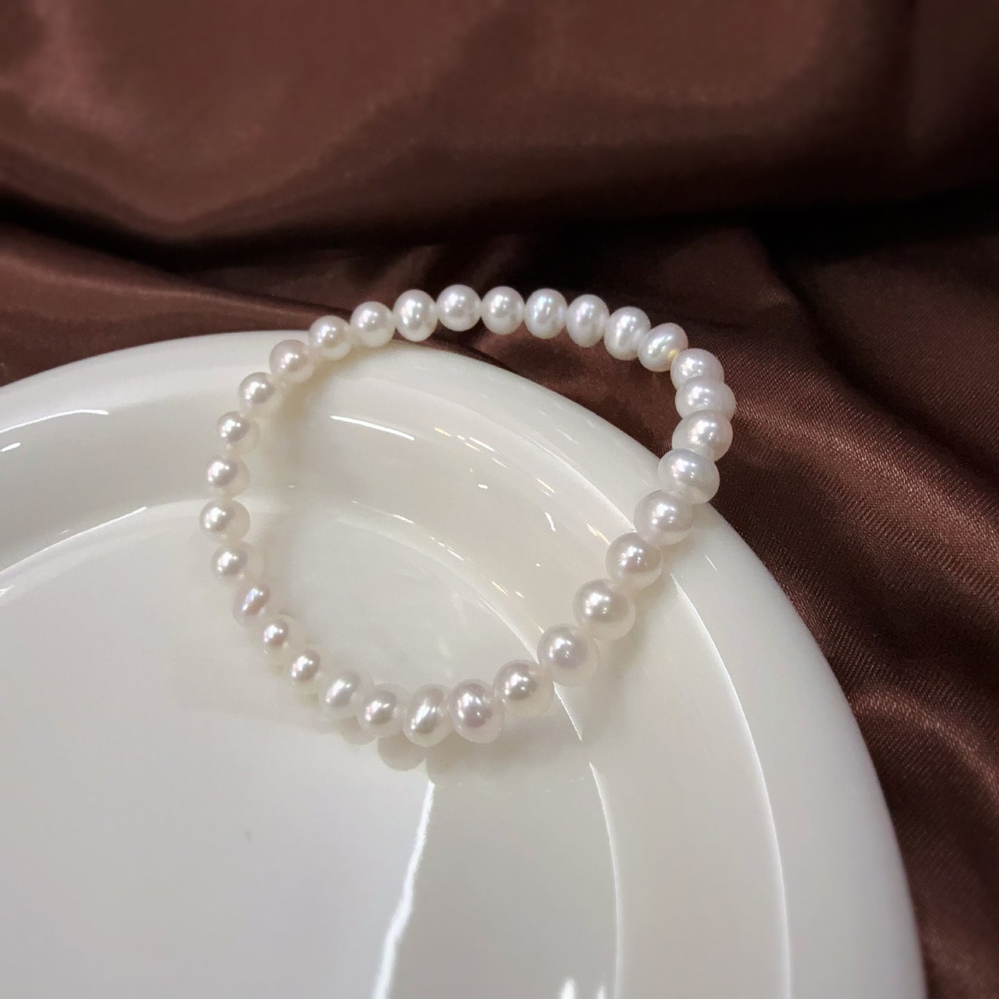 Koyace Pinkish-purple Oval Beaded Pearl Bracelet