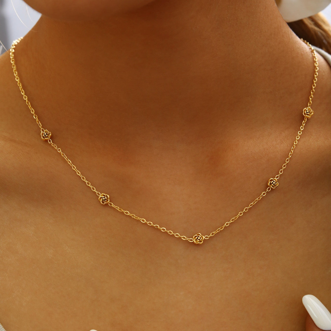 Koyace Rose Beaded 18k Gold-plated Necklace