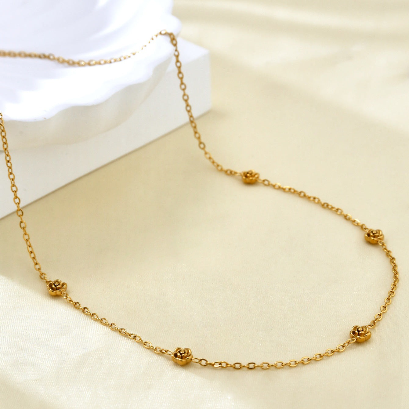 Koyace Rose Beaded 18k Gold-plated Necklace