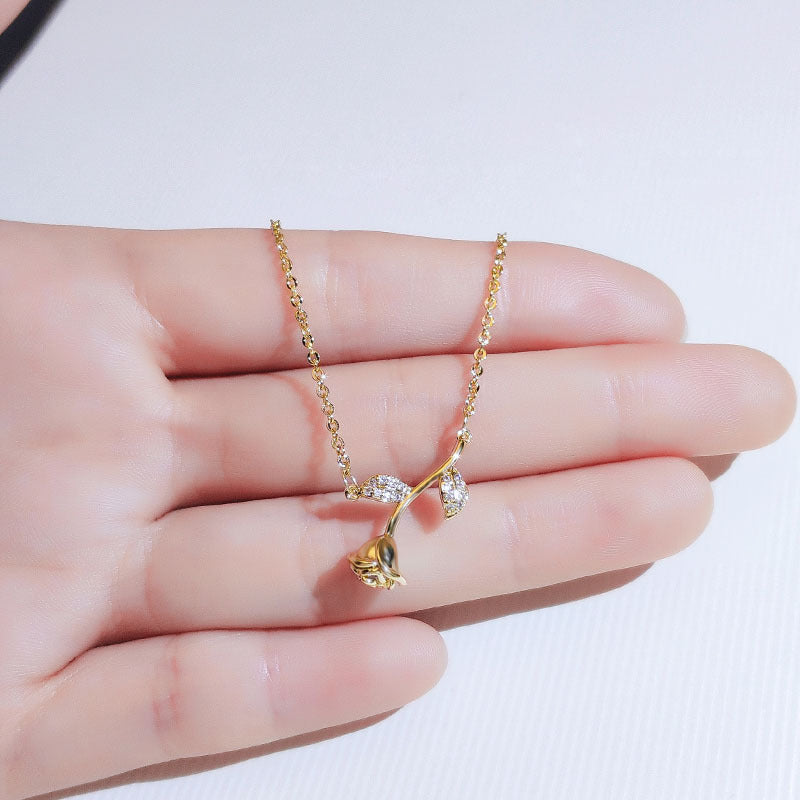 Koyace Rose Diamond Pure Silver Necklace