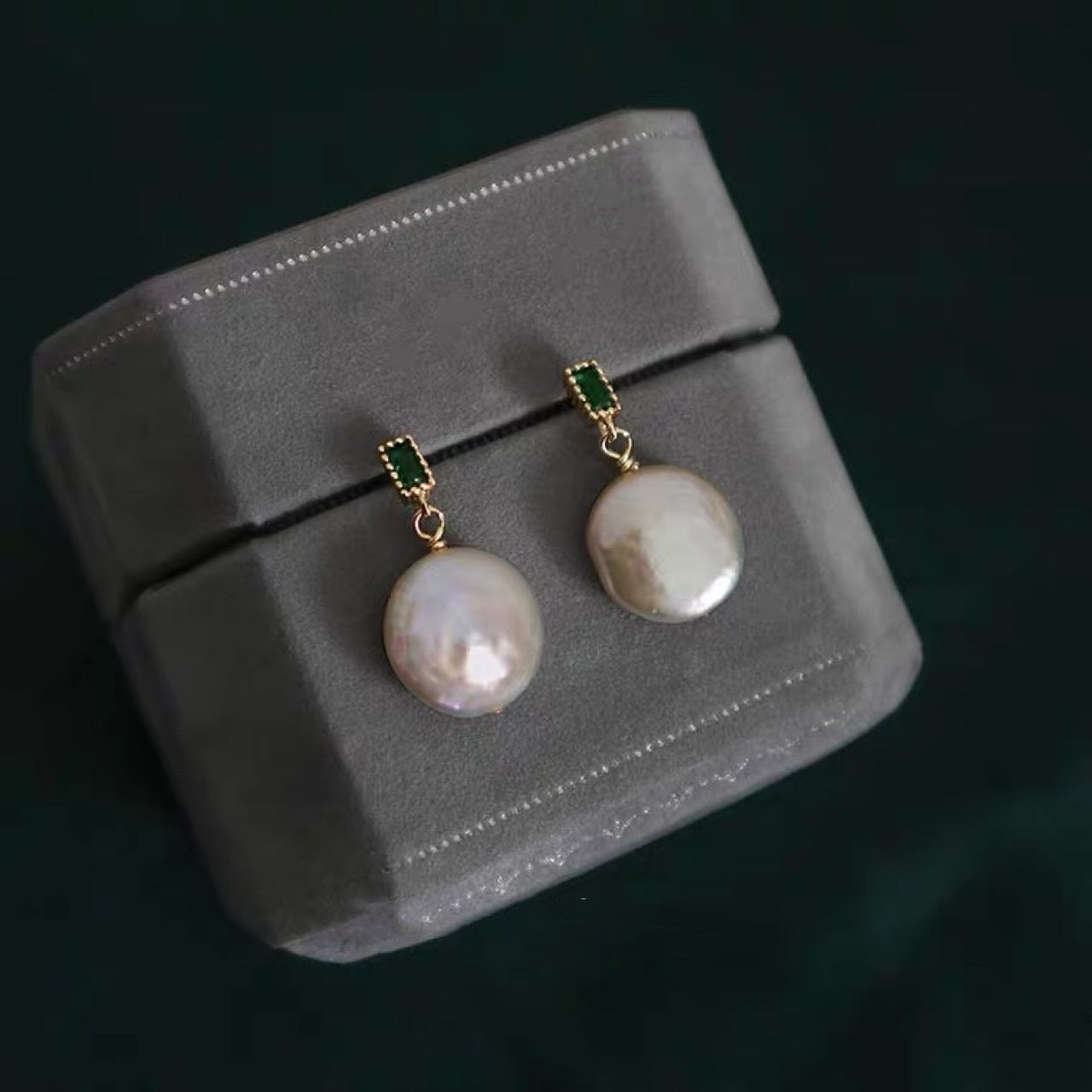Koyace Round Baroque Pearl Pendant Earrings