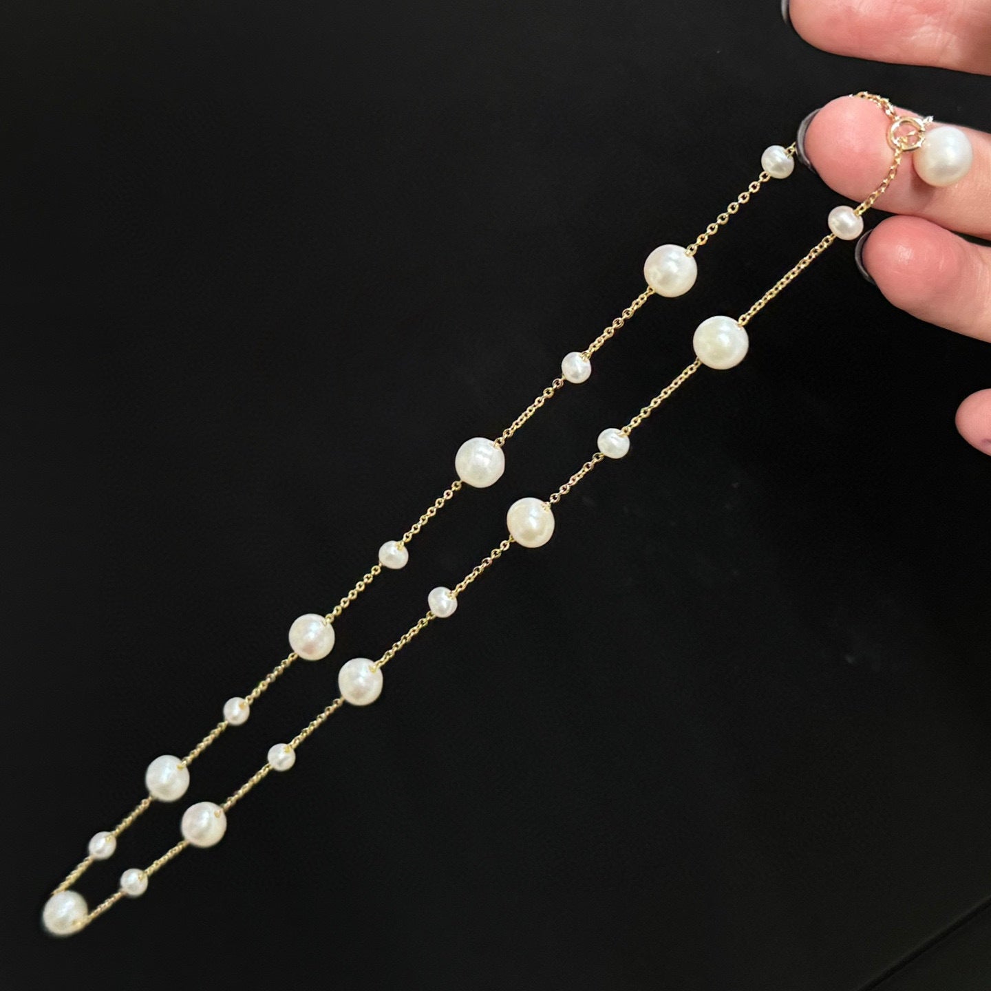 Koyace Starry Sky large and small beads Pearl Necklace