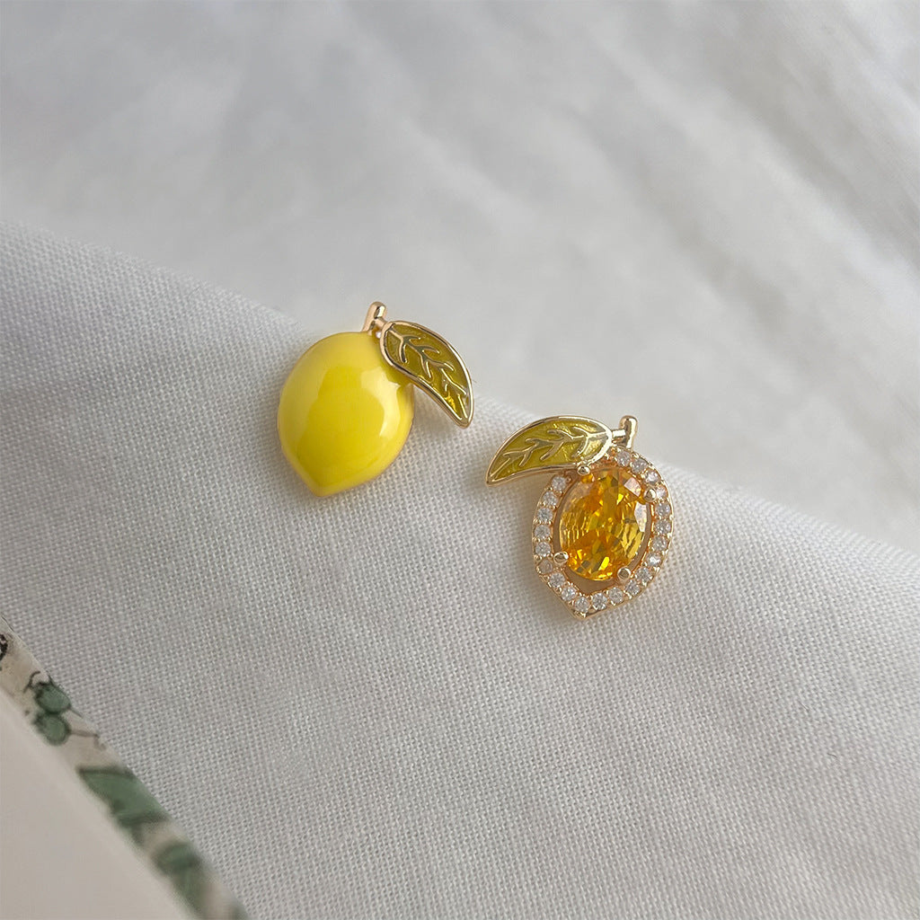 Koyace Summer Lemon Zircon Hand-Glazed Stud Earrings