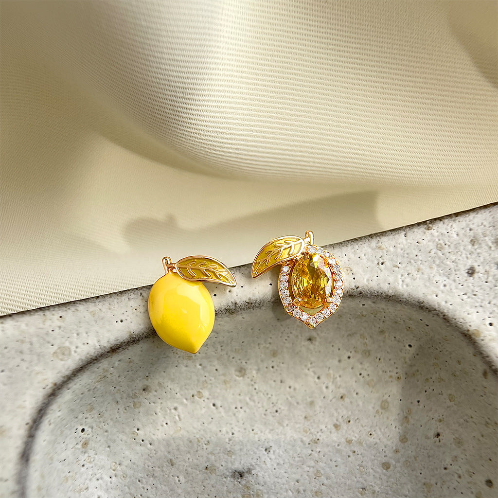 Koyace Summer Lemon Zircon Hand-Glazed Stud Earrings