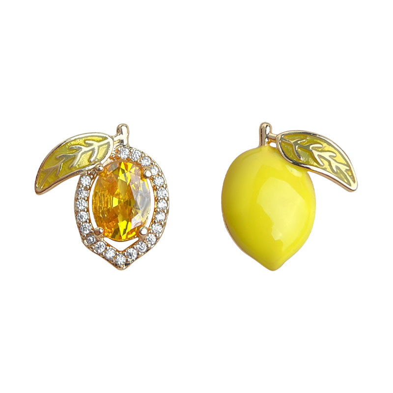 Koyace Summer Lemon Zircon Hand-Glazed Stud Earrings