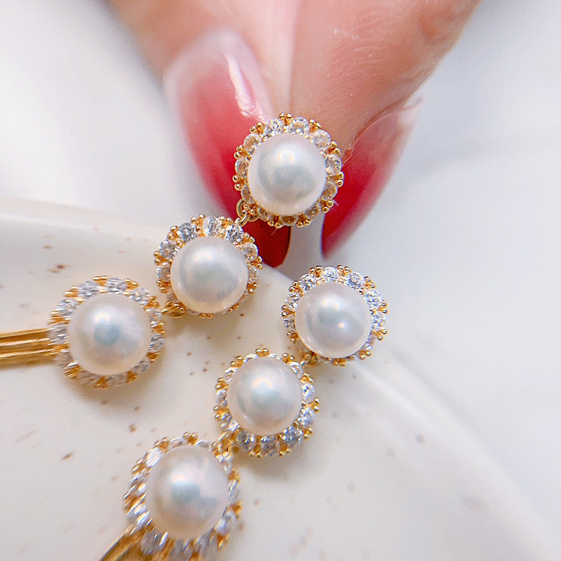 Koyace Sunflower Long Tassel Pearl Earrings