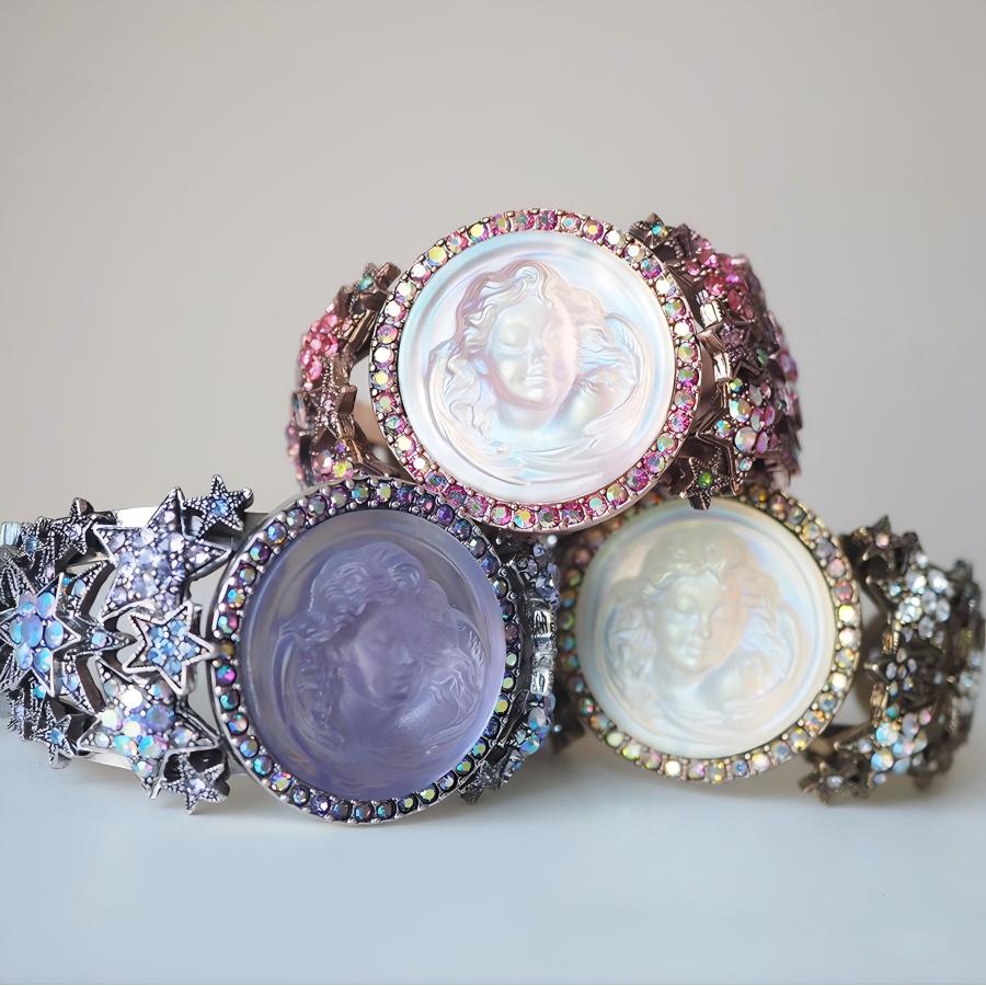 Koyace Vintage Dream Angel Embossed Open Bracelet