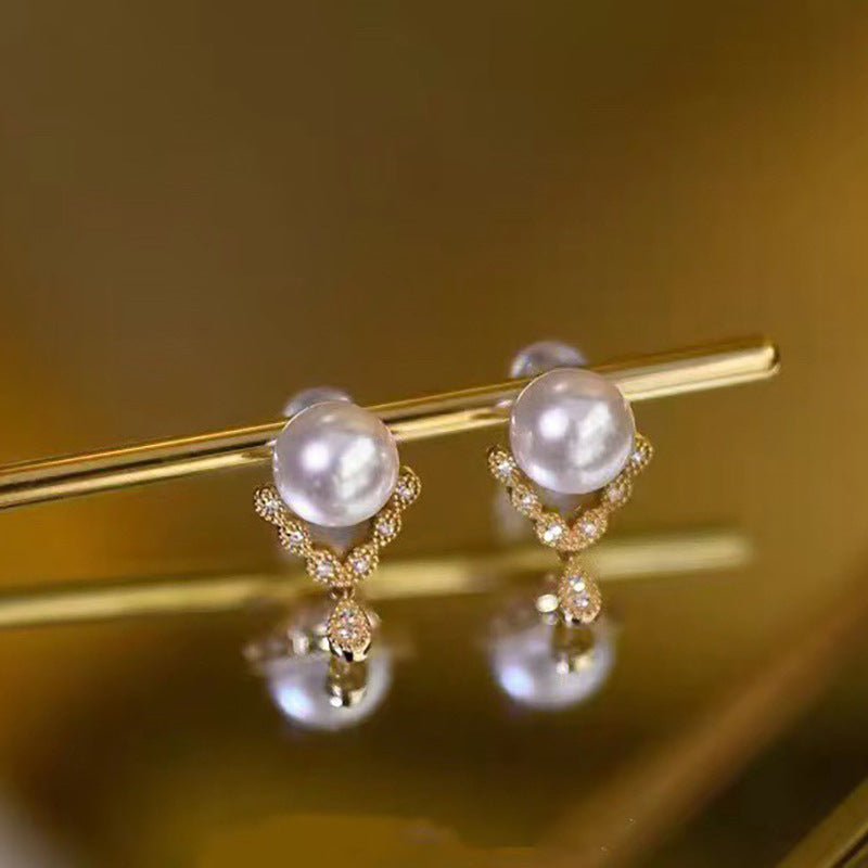 Koyace Water Drop Pendant Pearl Stud Earrings