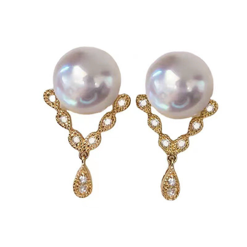 Koyace Water Drop Pendant Pearl Stud Earrings