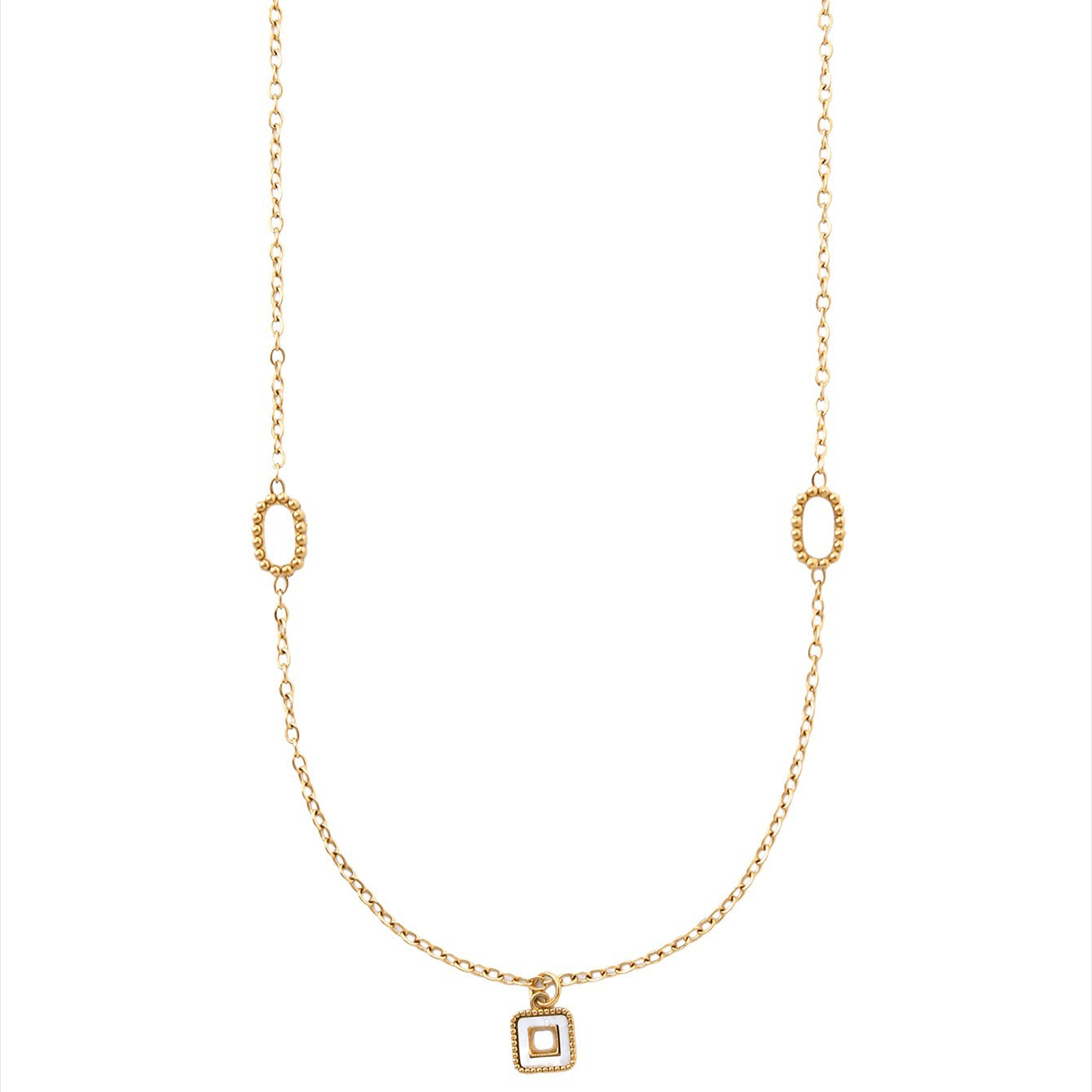 Koyace Water Drop Zircon Square Pendant Necklace