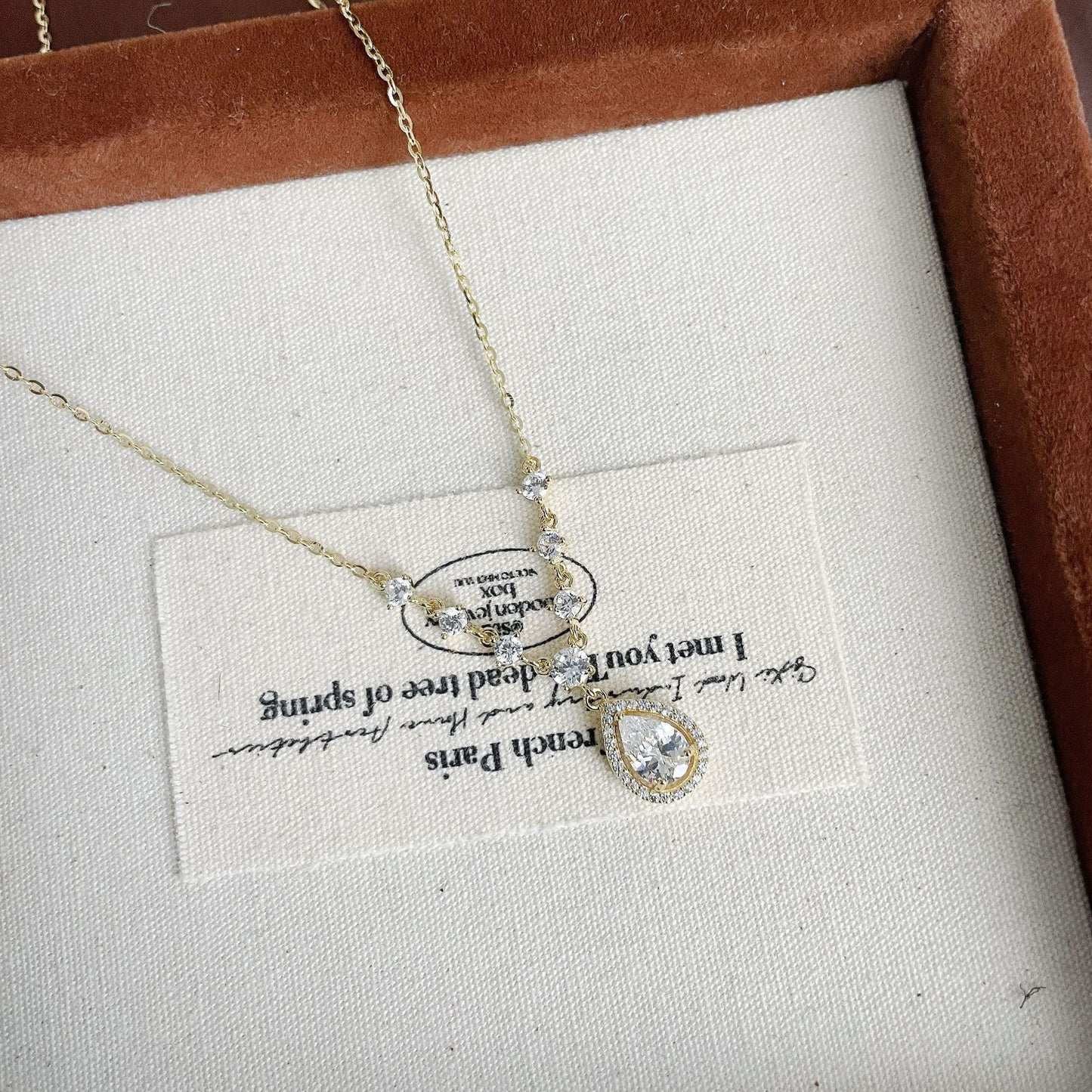 Koyace Water drop Sparkling Diamond Necklace