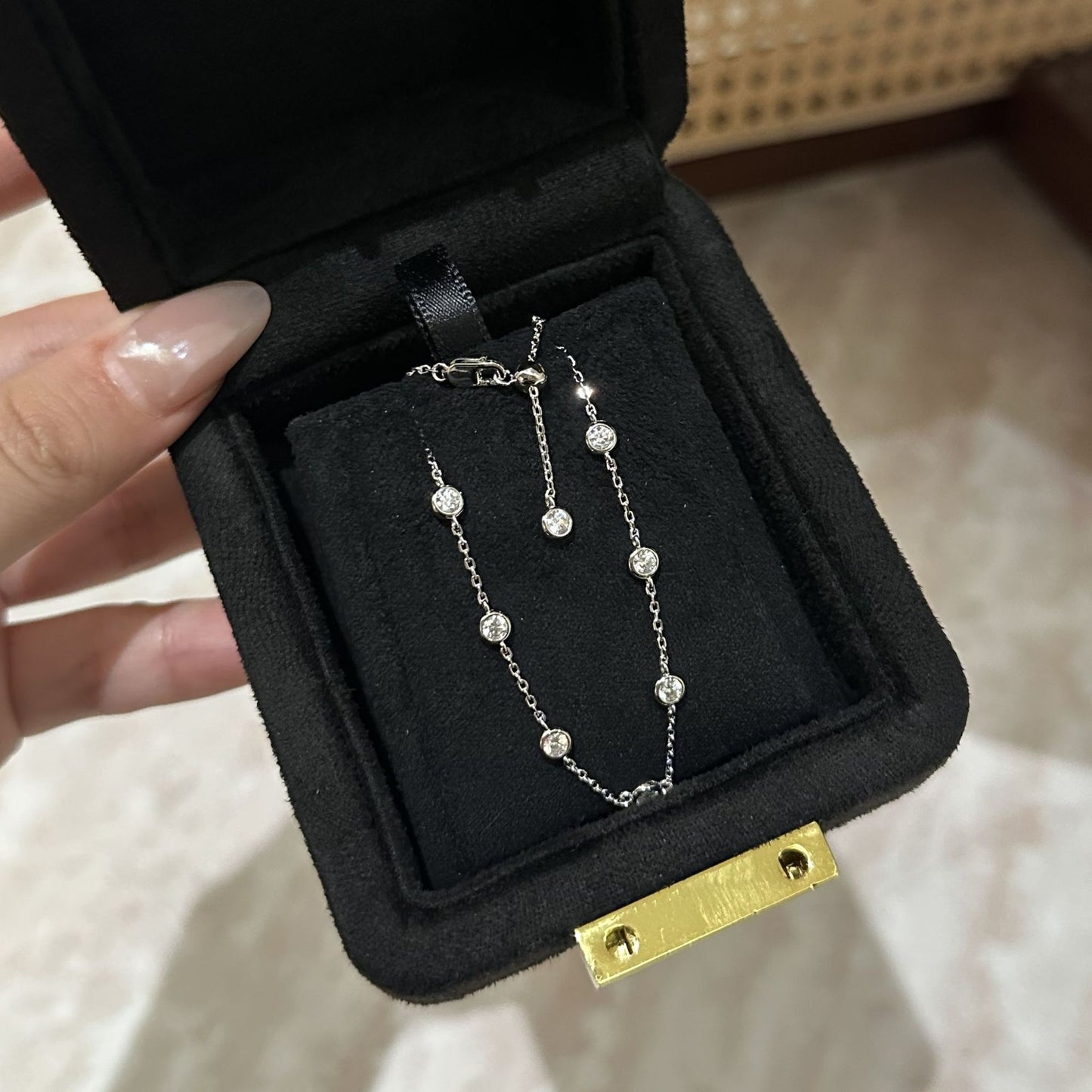Koyace Zircon Small Bubble Diamond Bracelet Stack And Pulled Available