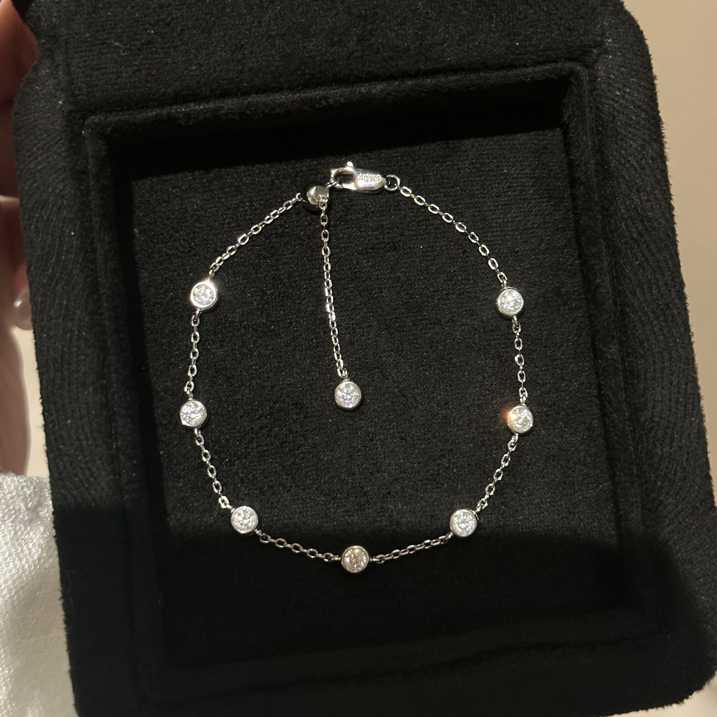 Koyace Zircon Small Bubble Diamond Bracelet Stack And Pulled Available
