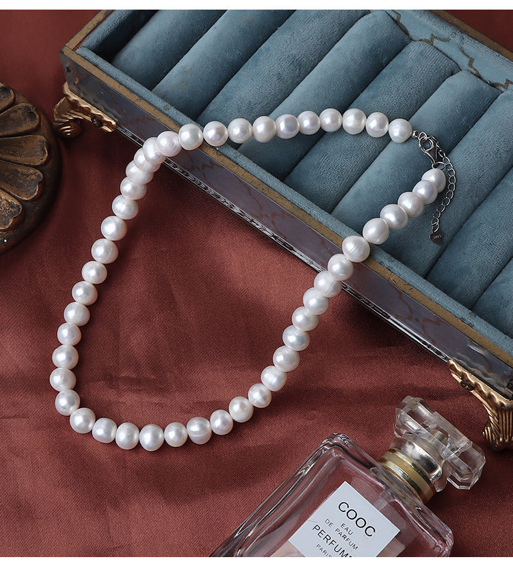 Koyace 9mm Oval Large Beaded Pearl Necklace