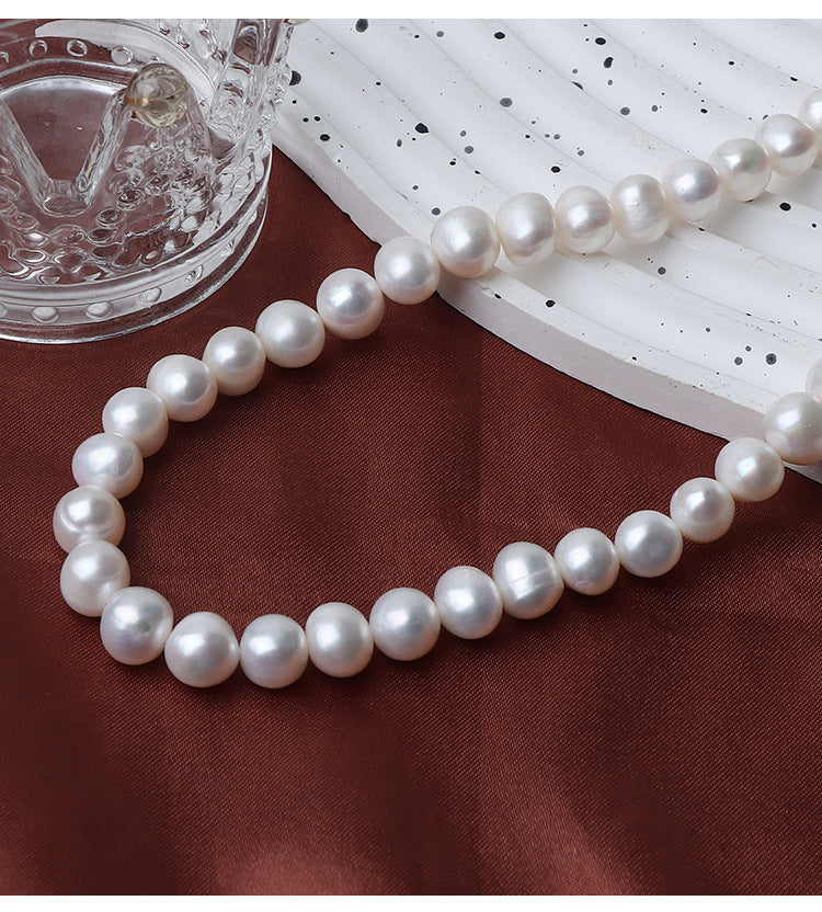 Koyace 9mm Oval Large Beaded Pearl Necklace