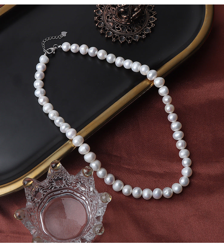 Koyace 9mm Oval Large Beaded Pearl Necklace