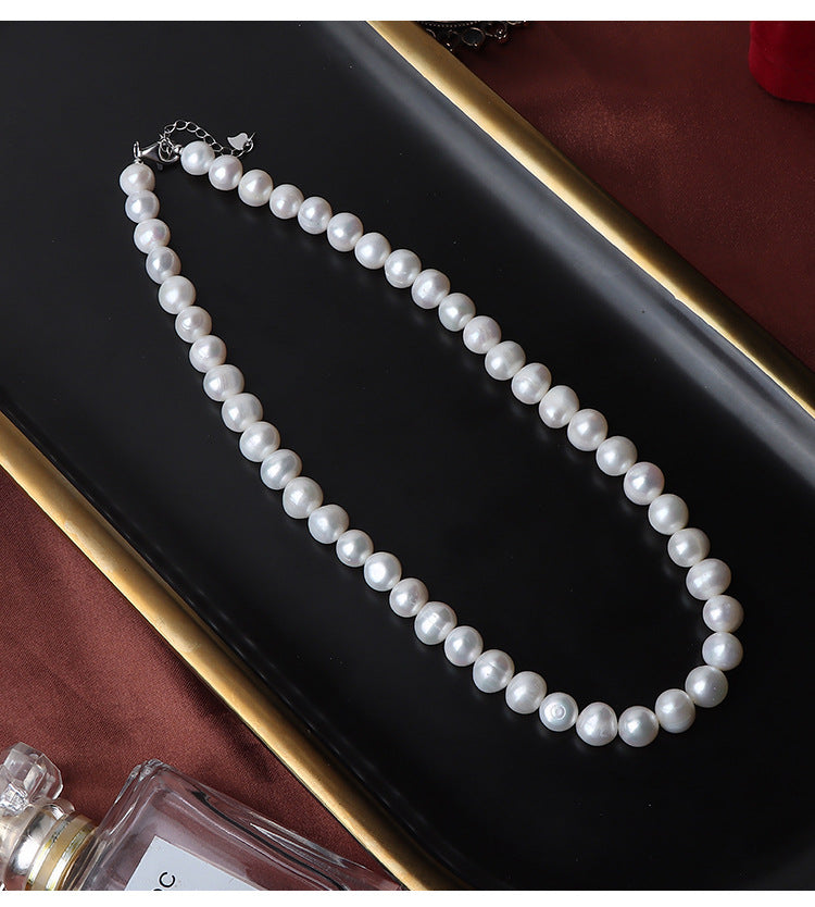 Koyace 9mm Oval Large Beaded Pearl Necklace