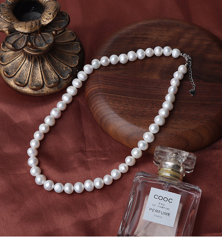 Koyace 9mm Oval Large Beaded Pearl Necklace