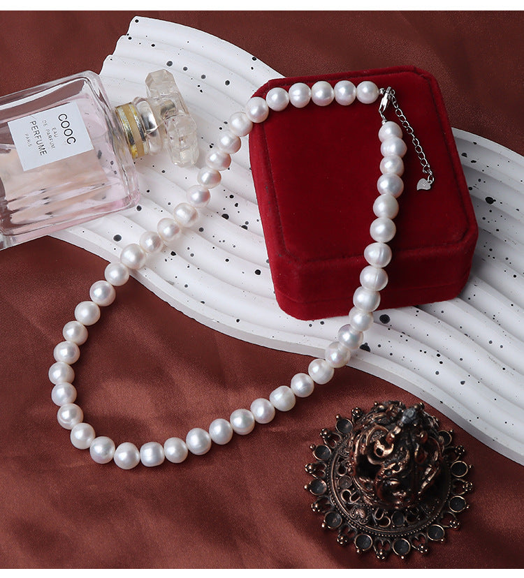 Koyace 9mm Oval Large Beaded Pearl Necklace