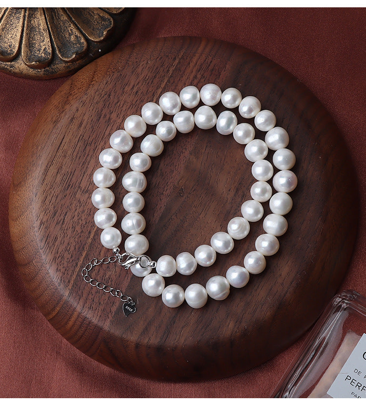 Koyace 9mm Oval Large Beaded Pearl Necklace