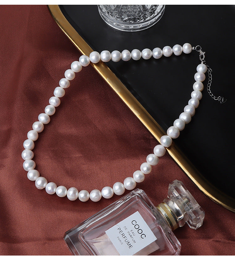 Koyace 9mm Oval Large Beaded Pearl Necklace