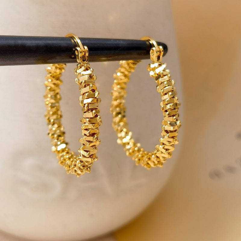 Koyace Irregular Metal Ring Beaded Ear Loops