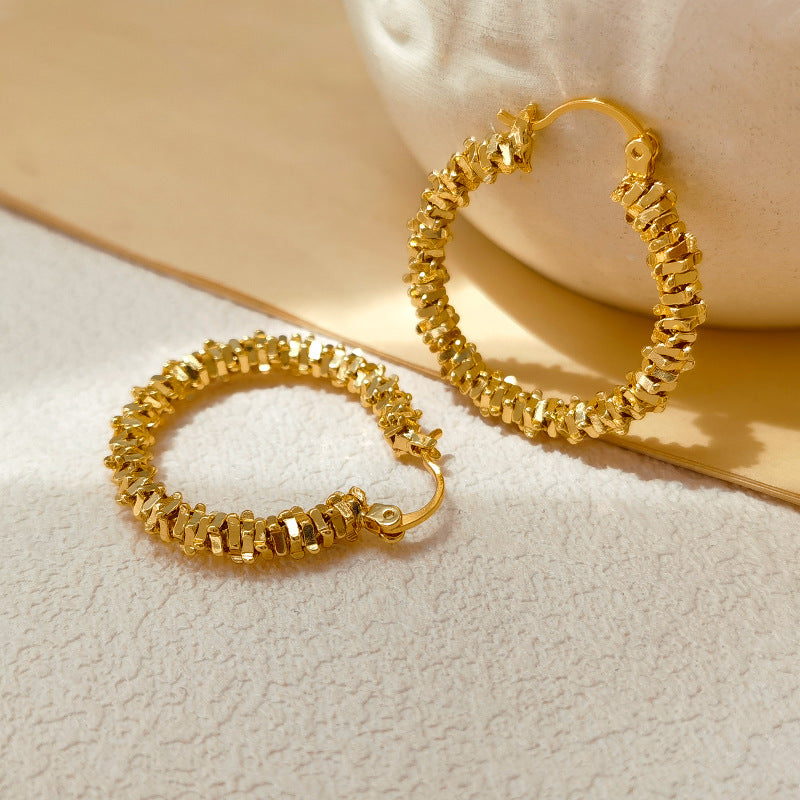 Koyace Irregular Metal Ring Beaded Ear Loops