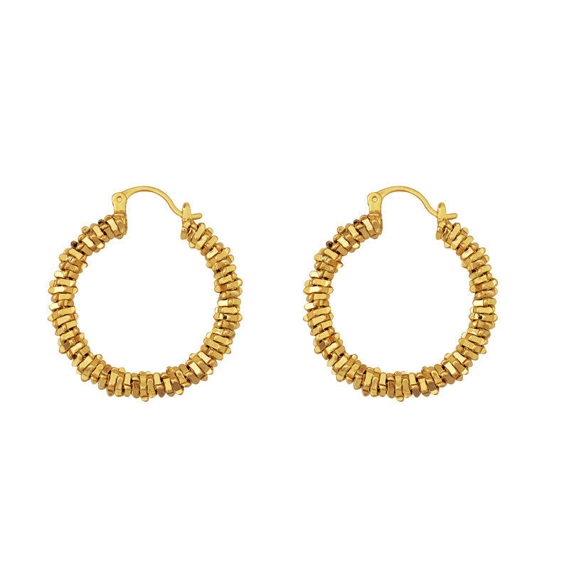 Koyace Irregular Metal Ring Beaded Ear Loops