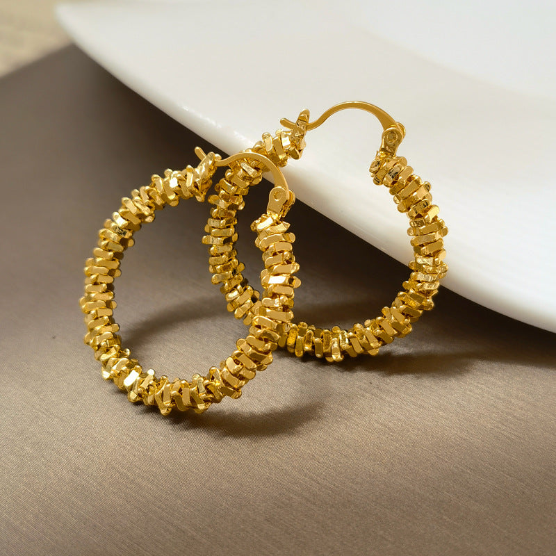 Koyace Irregular Metal Ring Beaded Ear Loops