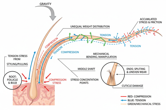 The Weight Distribution Problem: How Uneven Hair Stress Changes Shape and Texture