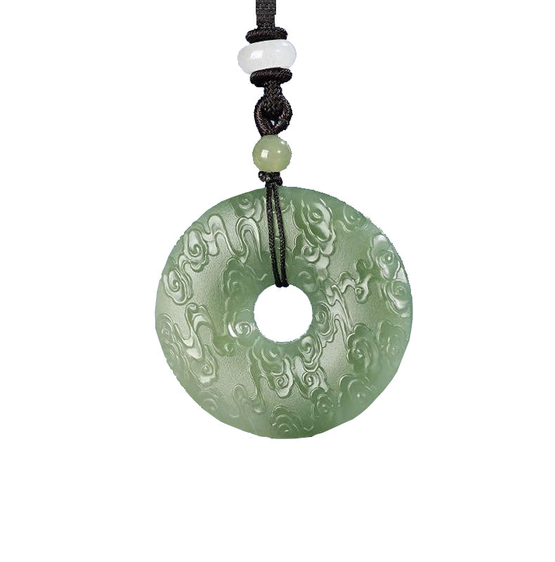 Koyace Pure Jade Donut Propitious Cloud Necklace