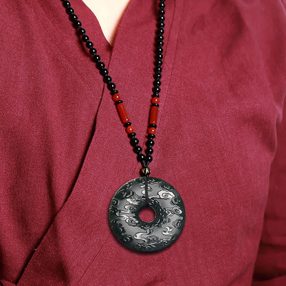 Koyace Pure Jade Donut Propitious Cloud Necklace