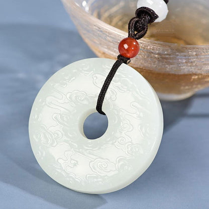 Koyace Pure Jade Donut Propitious Cloud Necklace