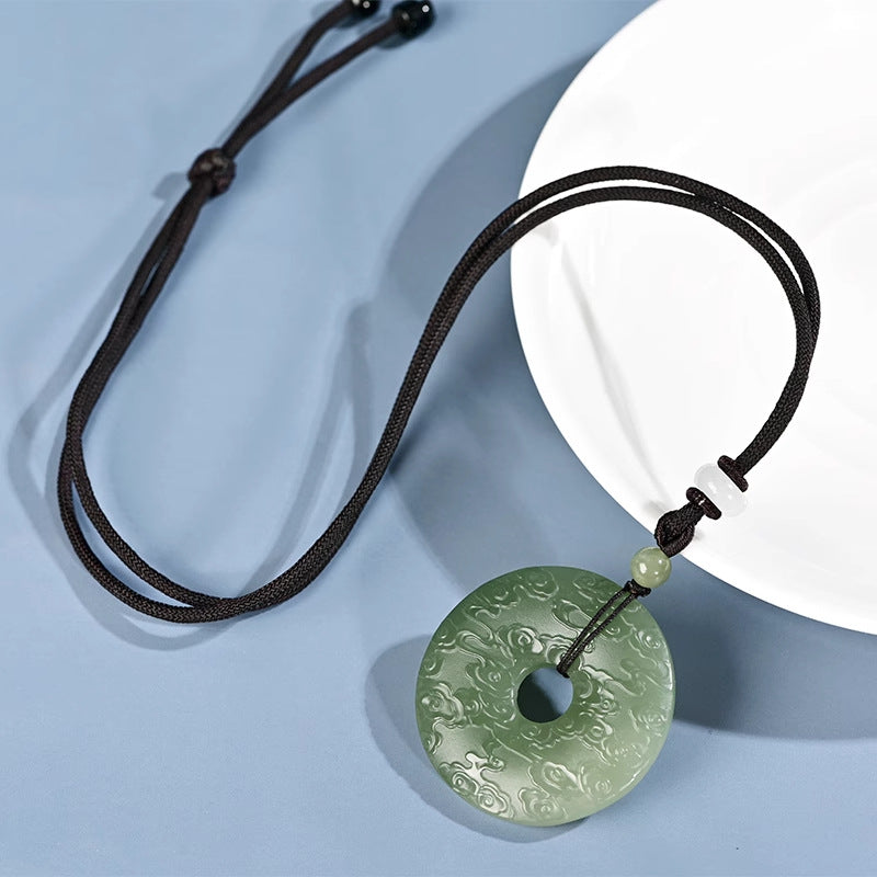 Koyace Pure Jade Donut Propitious Cloud Necklace