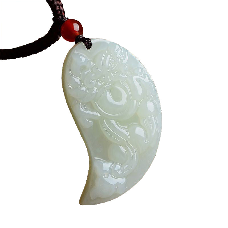 Koyace Pure Jade Dragon Phoenix Couple Necklace