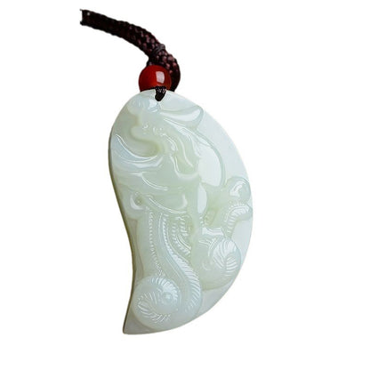 Koyace Pure Jade Dragon Phoenix Couple Necklace