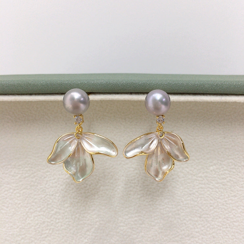 Koyace 18K Gold Tassel Natural Freshwater Pearl Earrings S925 Needle