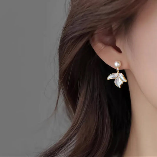 Koyace 18K Gold Tassel Natural Freshwater Pearl Earrings S925 Needle