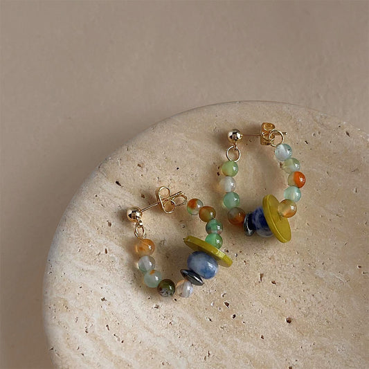 Koyace Agate Multi-color Beaded Earrings