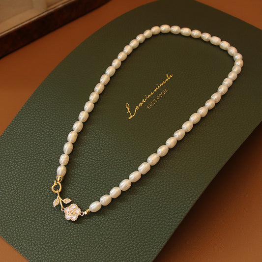 Koyace Camellia 5-6mm Oval Pearl Necklace Bracelet