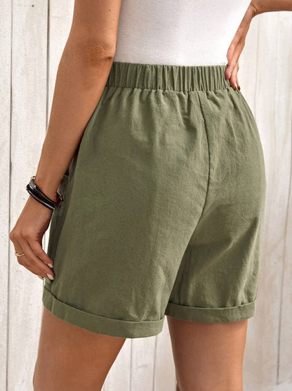 Koyace Casual Elastic Shorts with Large Pockets